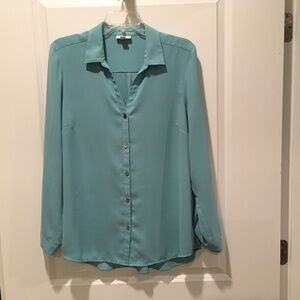JJill soft teal color blouse size large